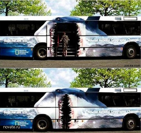 Реклама National Geographic на автобусе