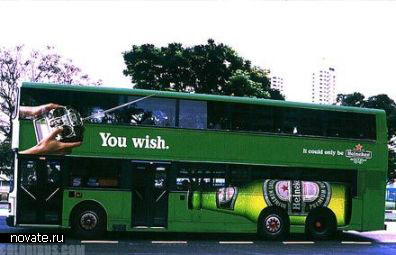 Реклама Heineken на автобусе